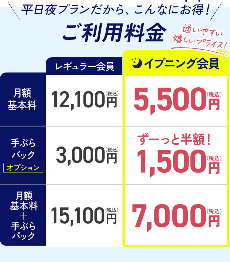 コスパ・タイパ重視の方におすすめ！イブニング会員登場